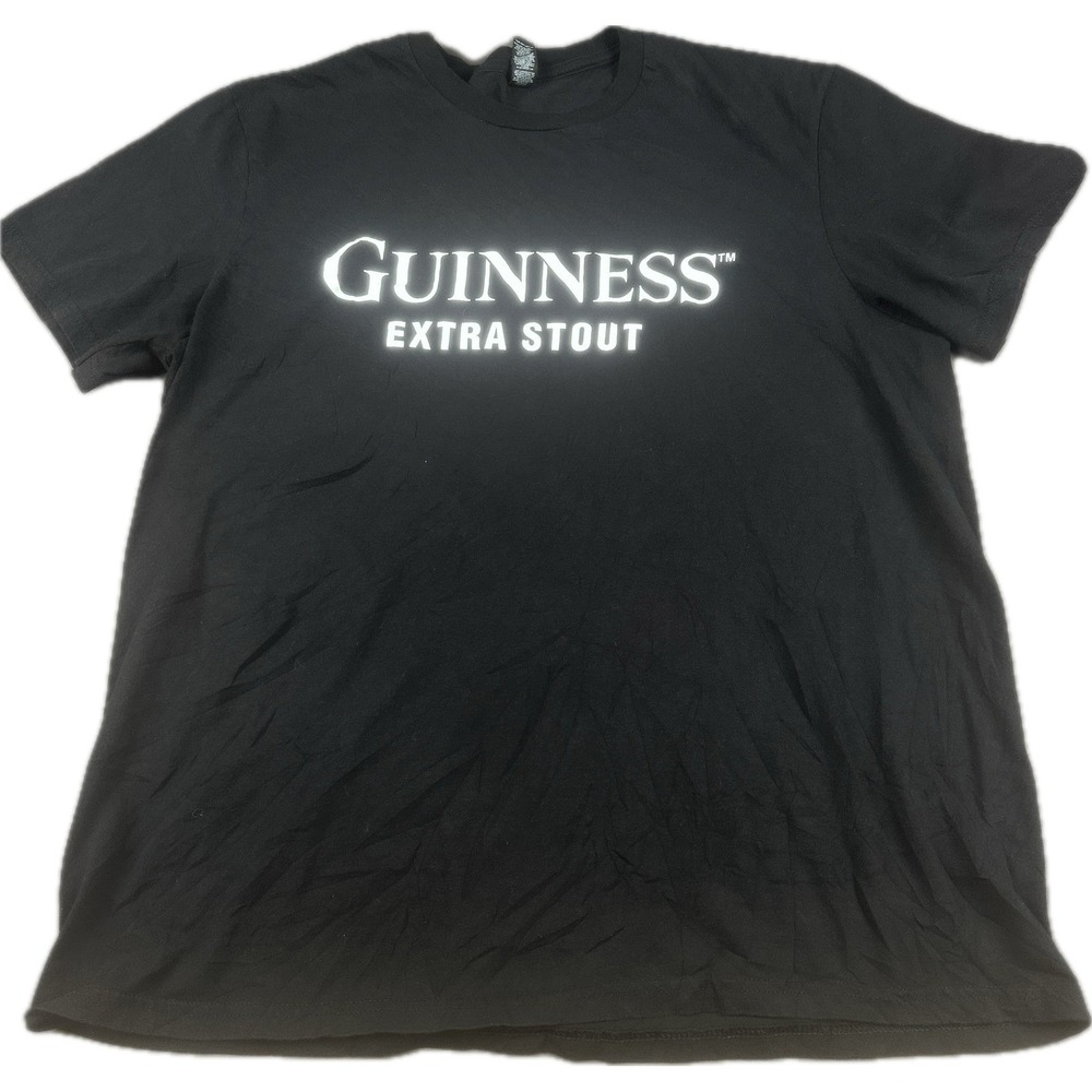 Guinness Mens Extra Stout Graphic T-Shirt XL Black Short Sleeve Beer Tee